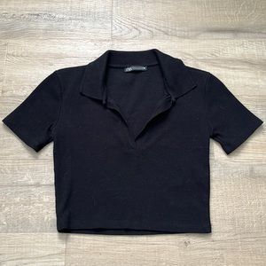 Zara black crop top